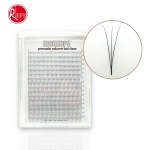richhope 3D pointy base premade volume lash fans ultra dark black