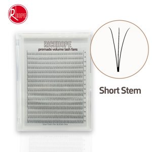richhope 3D short stem ultra dark black premade volume lash fans