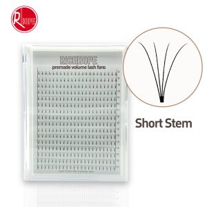 richhope 4D short stem premade volume lash fans ultra dark black