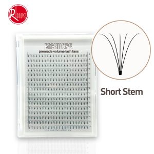 richhope 5D short stem premade volume lash fans ultra dark black