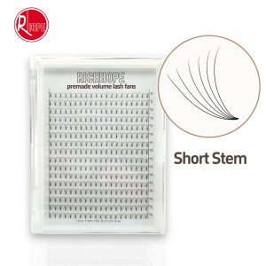 richhope 6D short stem premade volume lash fans ultra dark black