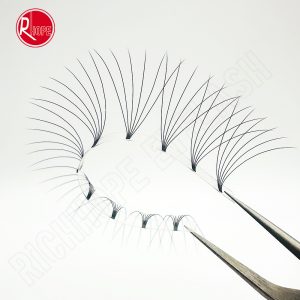 richhope 6D short stem premade volume lash fans ultra dark black